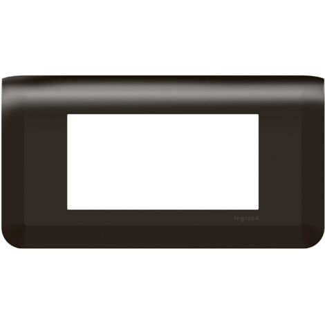 Plaque de finition horizontale 4 modules Mosaic - Legrand - Noir - 079054L