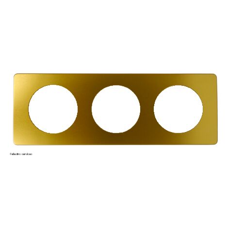 Legrand – Plaque de finition métal Céliane 3 postes – Laiton satinée – Compatible avec support Batibox – Pour installations intérieures