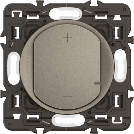 Variateur 2 fils Céliane toutes charges enjoliveur Titanium et support LEGRAND CY0060
