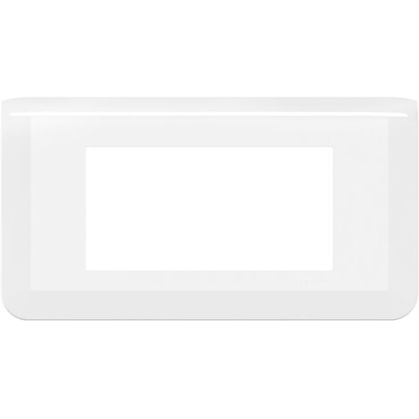 Plaque de finition horizontale 4 modules Mosaic - Legrand - Blanc - 078814L
