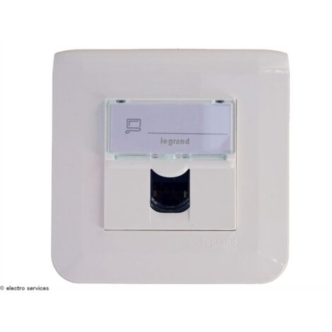 Prise informatique RJ45 Mosaic Legrand Blanc complet  Griffes: Sans griffes