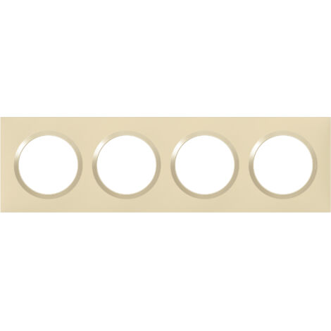 Legrand – Plaque carrée Dooxie 4 postes Dune – Montage horizontal/vertical – Dimensions 87x300mm – Pour mécanismes Dooxie (1/3)