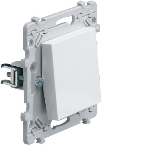 Hager – Bouton poussoir inverseur 10A à griffes – Encastré – Polycarbonate blanc RAL 9010 – Compatible série Essensya