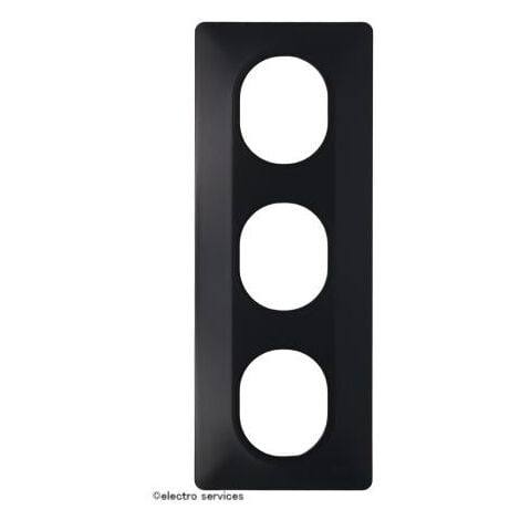 Plaque 3 postes vertical Ovalis Schneider  Finition: Anthracite