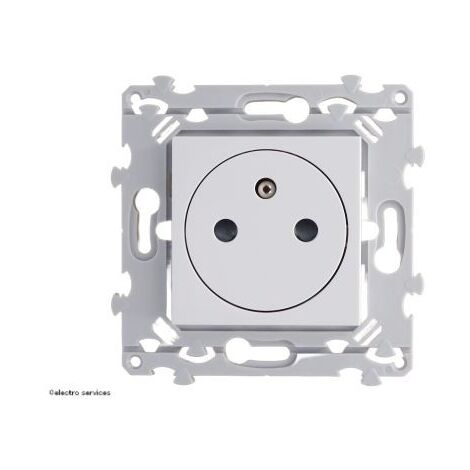 Hager – Prise de courant affleurante 2P+T – Montage encastré ou en saillie – Indice de protection IP21 – Fixation par vis et QuickConnect