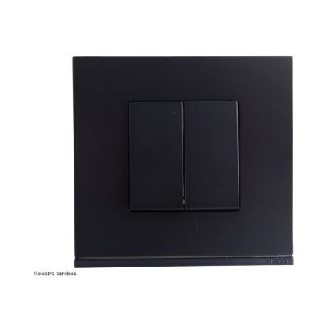 Double interrupteur va-et-vient complet noir – 250V 10A – Pour installation intérieure – Gamme Gallery Hager