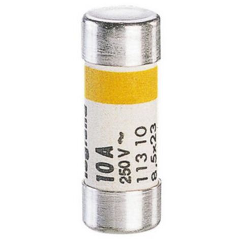 Legrand – Cartouche cylindrique 10x38mm sans voyant 10A – Fusible céramique – Pouvoir de coupure 6000A – Lot de 10 pièces