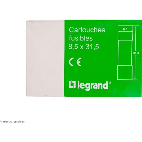 Cartouche industrielle cylindrique Legrand 8.5x31.5mm avec voyant 2A 10 pièces