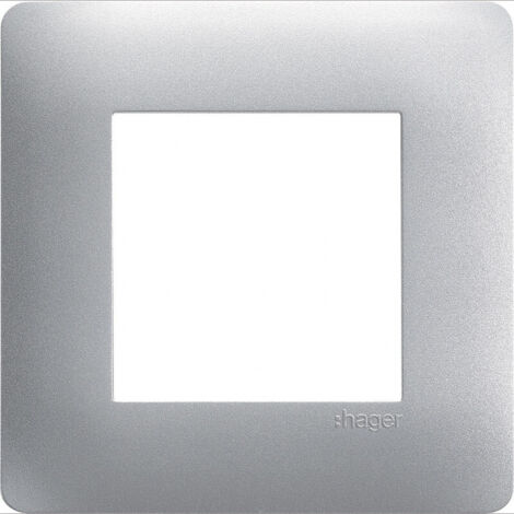 Plaque Hager Essensya 1 Poste finition titane – IP20 – Compatible avec mécanismes Essensya – Montage vertical/horizontal
