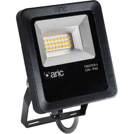 projecteur à led - aric twister 4 - 12w - 3000k - noir - aric 51666