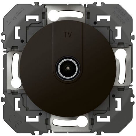 Legrand – Prise TV simple étoile blindée Dooxie finition noir mat – Compatible plaques Dooxie – Fréquence 4-2400 MHz – LEG600551