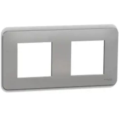 Unica Pro - plaque de finition - Alu - 2 postes (NU400430)