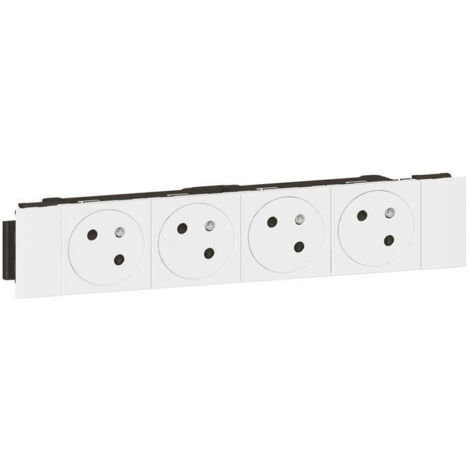 Legrand – Prise de courant pour tableau électrique 4 prises 2P+T – Installation à clipser – Indice IK07 – 230V 16A pour usage intérieur