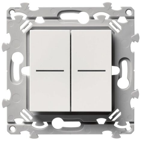 Hager – Double interrupteur à voyant – 2 commandes – Compatible va-et-vient ou poussoir – Installation encastrée – Indice de protection IP21 (1/6)