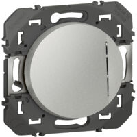 Interrupteur avec voyant lumineux Dooxie 10AX 250V - Legrand - Aluminium - 600111