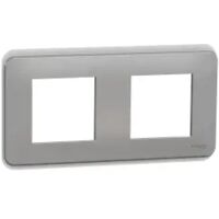Unica Pro - plaque de finition - Alu - 2 postes (NU400430)