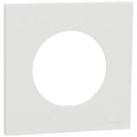 Plaque de finition Schneider Odace 1 poste – Montage horizontal/vertical – Plastique blanc craie – Fixation à clipser