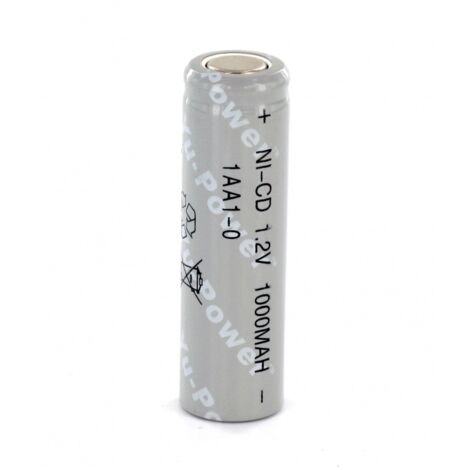 Accu YUASA AA 1.2V 1000mAh NiCd 1AA1-0 + cosses à souder (1/2)