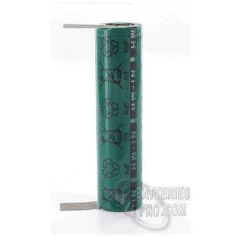 Accu 1.2V 3.8Ah NiMh 4/3 AU Panasonic + cosses à souder (1/2)