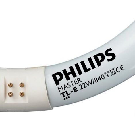 Philips – Tube fluorescent G10q 22W 4000K – Longueur 21.5cm – Luminosité 1285 lm – Angle d'ouverture 360° pour éclairage uniforme