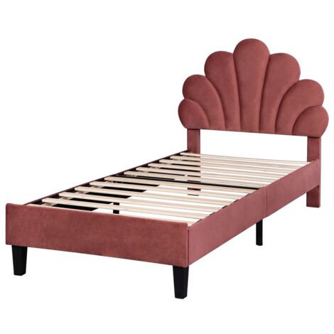 Letto Singolo Imbottito 90x200cm Con Testata Regolabile E Contenitore - Tessuto Velour Rosa, Senza Materasso - Foto 12