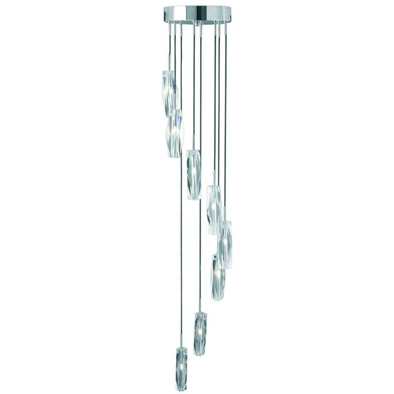 Luminaire suspendu classico chrome avec cristal transparent
