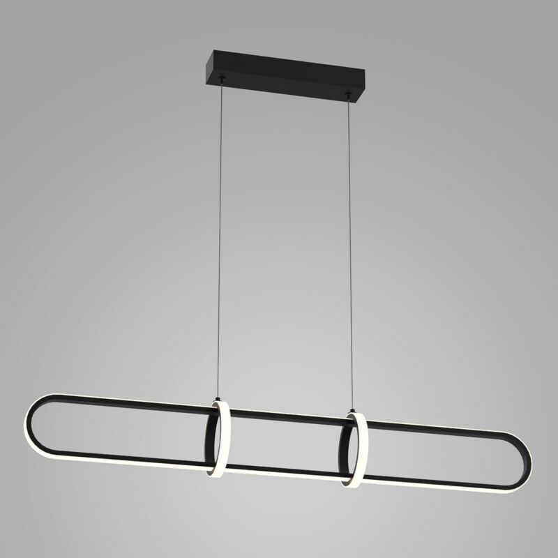 Suspension LED Linéaire Noire Dimmable 36W - Télécommande, Hauteur Réglable, 100 Cm, Cuisine & Salle à Manger