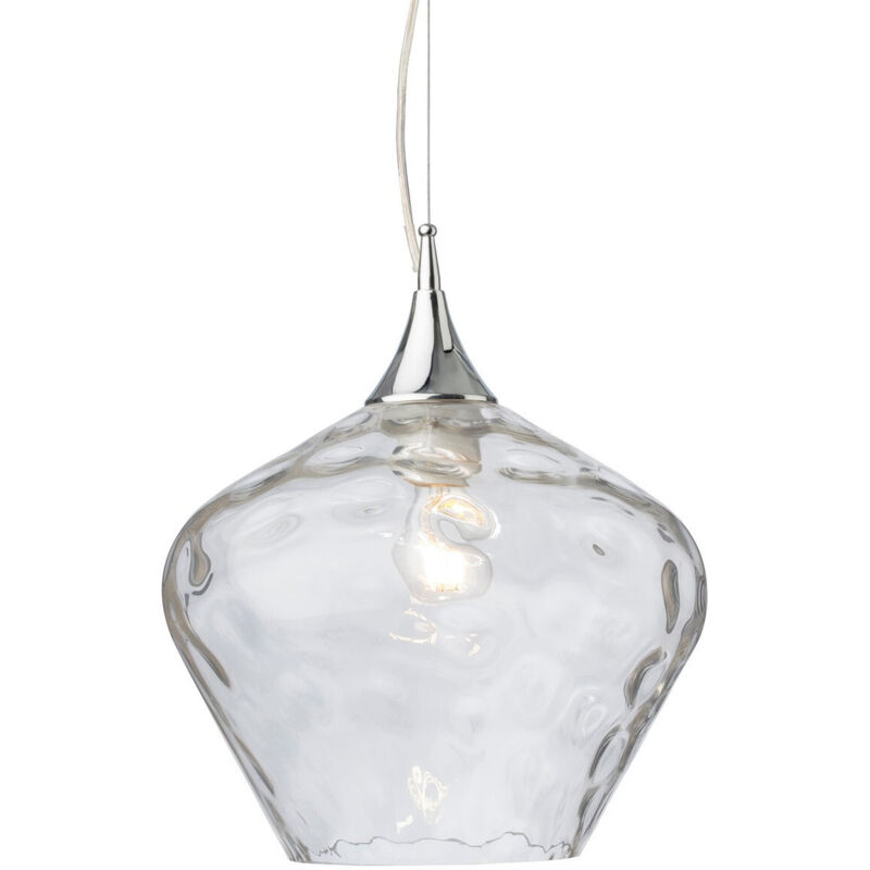 Italux Lesla - Luminaire suspendu moderne en chrome, noir à 4 lumières avec abat-jour en chrome
