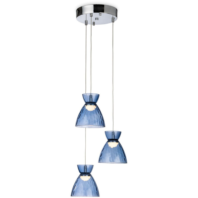Suspension Philips Chrome Et Verre – Luminaire Moderne Pour Salon, Cuisine, Chambre (neuf)