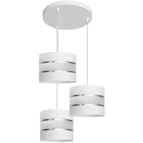 Helam HELEN Suspension Cluster Plafonnier Blanc, Argent 35cm (1/2)
