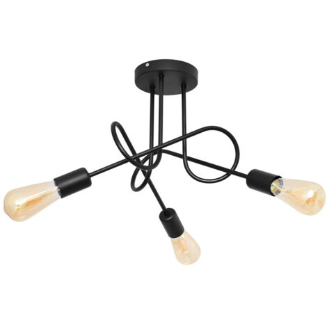 Helam OXFORD Plafonnier Semi-Encastré Multi Bras Noir 50cm (1/5)