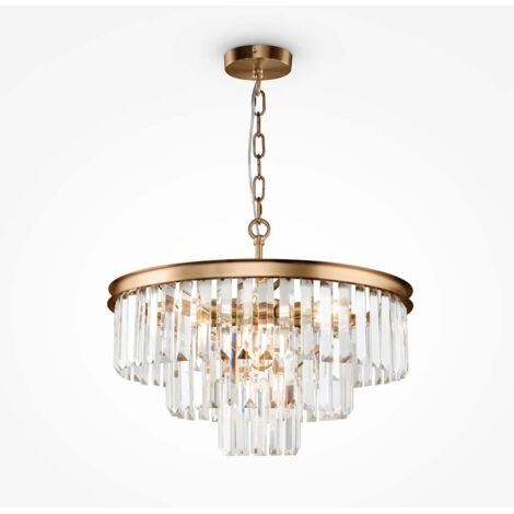 Maytoni Revero Plafonnier suspendu classique Revero à 7 ampoules en laiton