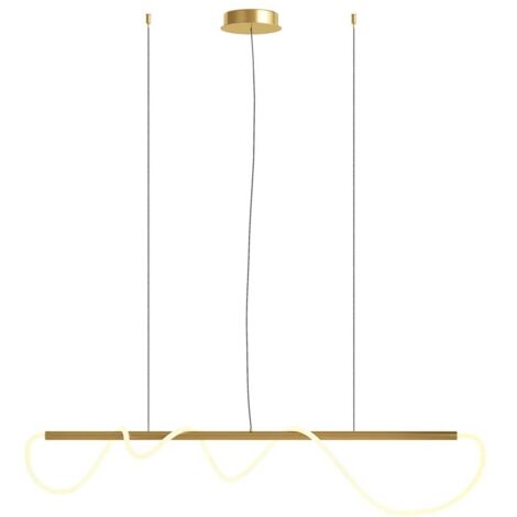 Maytoni Tau Plafonnier Bar Moderne Doré, 140cm LED Intégrée 3000K (1/2)