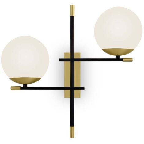 Maytoni Nostalgia Modern Nostalgia 2 Light Matt Gold Applique Murale Abat-Jour en Verre (1/4)