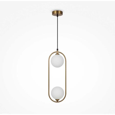 Maytoni Applique Murale Antic, à 2 Lampes, Or/blanc, Verre