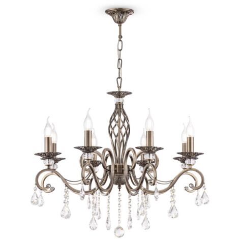 Suspension suspension lustre lustre cristal suspendu métal laiton E14 (1/3)
