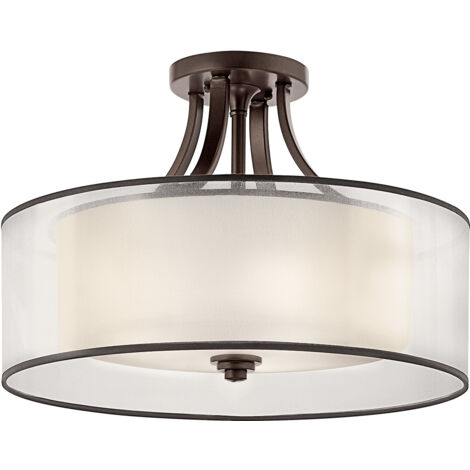 Elstead Lacey Semi-Plafonnier à 4 Lumières, Mission Bronze, E27 (1/5)