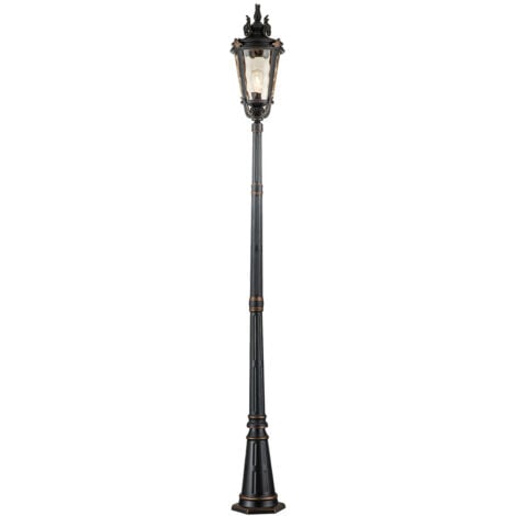 Elstead Baltimore - Grand lampadaire extérieur à 1 ampoule bronze patiné IP44, E27