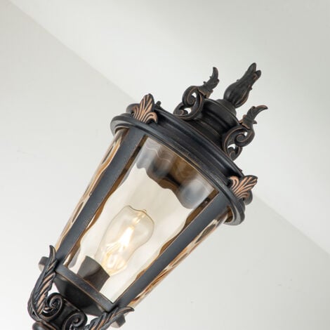 Elstead Baltimore - Grand lampadaire extérieur à 1 ampoule bronze patiné IP44, E27