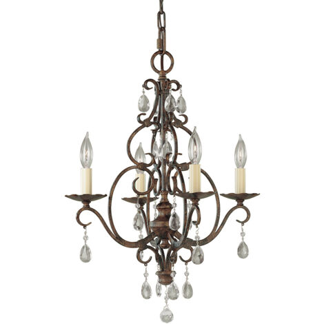 Chateau Lustre Feiss 4 Lumières Moka Bronze (1/4)
