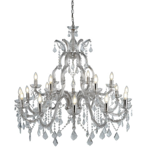 Searchlight Marie Therese - Lustre en cristal à 18 ampoules au fini chromé, E14 (1/4)