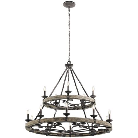 Elstead Taulbee - Lustre à 15 ampoules en zinc vieilli (1/5)