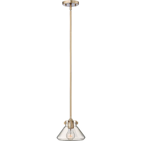 Elstead Congress - Luminaire suspendu à 1 ampoule dôme en verre transparent caramel brossé, E27 (1/4)