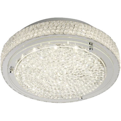 Plafonnier LED lumière chrome aluminium couloir cuisine chambre salon éclairage (1/5)