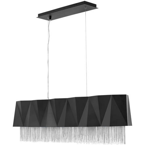 Suspension à 6 lumières Elstead Zuma, noir satiné, argent, E27 (1/4)