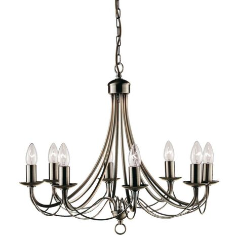 Searchlight Maypole - Lustre à 8 ampoules au fini laiton antique, E14 (1/3)