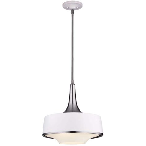 Elstead - Luminaire suspendu à 4 ampoules Dome blanc, acier brossé, E27 (1/2)