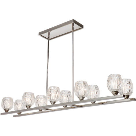 Elstead Rubin - Lustre à 10 ampoules au plafond pour îlot de suspension, nickel poli, G9 (1/2)
