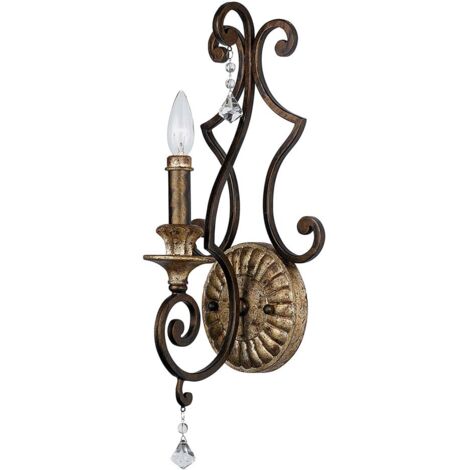 Elstead Marquette - Applique murale d'intérieur à 1 ampoule, bronze antique, E14 (1/4)