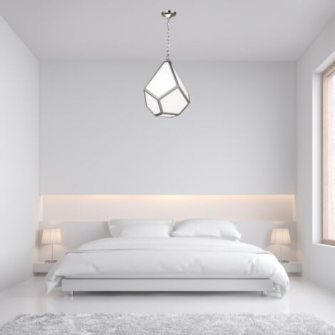 Elstead Diamond - Luminaire suspendu moyen à 1 ampoule, nickel poli, E27 (1/2)